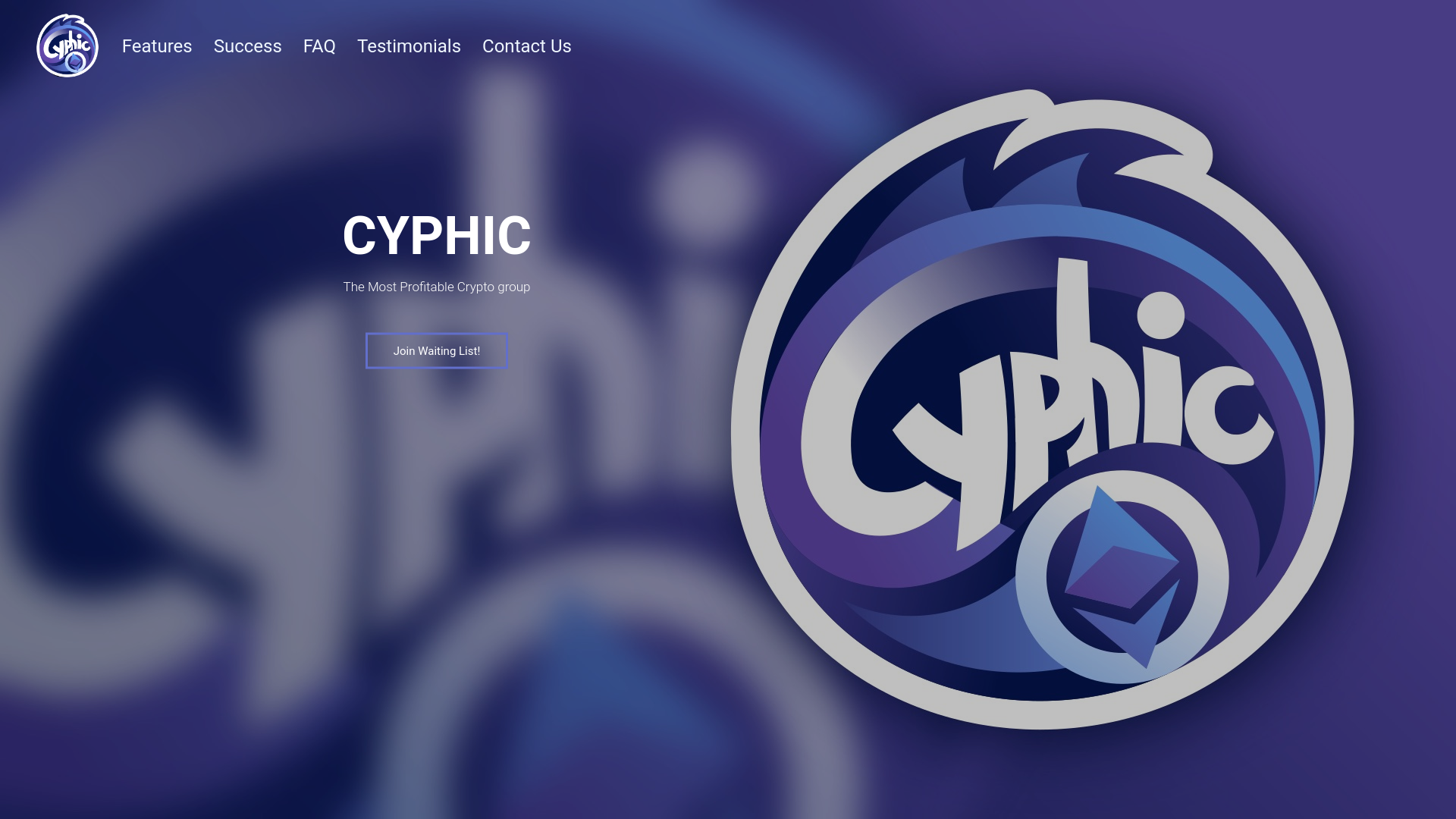 Cyphic Official Home Screen